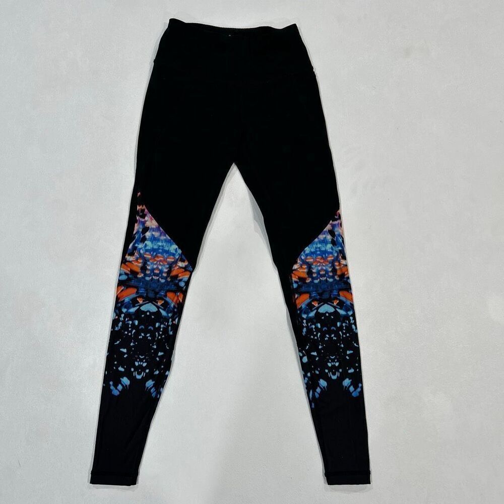 Sweaty Betty Power Leggings size:  US 2 Black Full Length Abstract Print